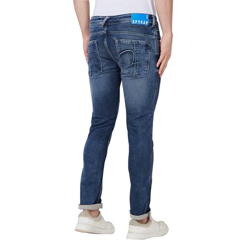 Image of Spykar Men's Kano Slim Fit Mid-Rise Jeans (Ankle Length)