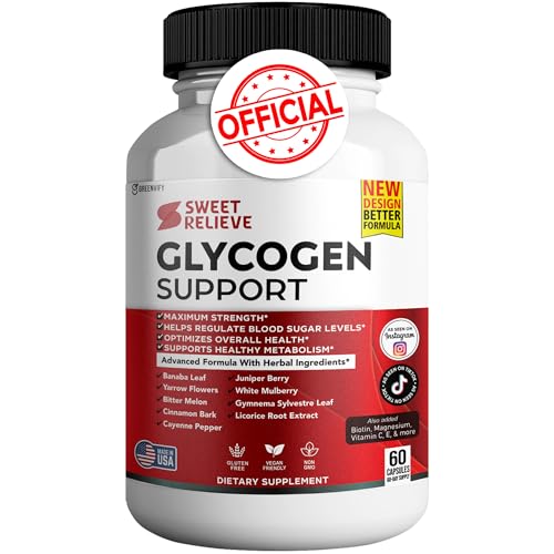 GREENVIFY Sweet Relieve Glycogen Support Joints Blood Vessel Cleaner Supplement - Glycogen Support Capsules Sweetrelief Formula Glyco Optimizer – 60 Capsules