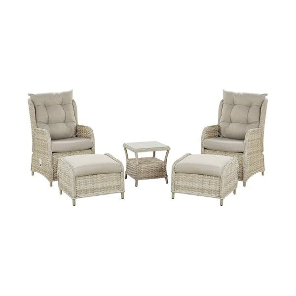 Ponza Lounge-Set Rattan Natur & Beige