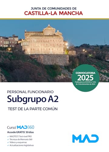 Subgrupo A2 de la Junta de Comunidades de Castilla-La Mancha. Test de la Parte Común
