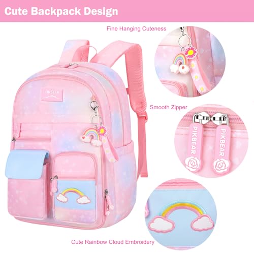 Kawaii School Backpack for Girls - Cute Pink Book Bags for Elementary, Primary & Middle School Students, Lightweight Kids Backpack4