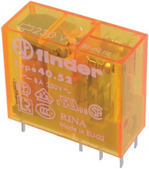 40.52.8.230.0000 - Power Relay, DPDT, 230 VAC, 8 A, 40 Series, Through Hole (Pack of 2) (40.52.8.230.0000)