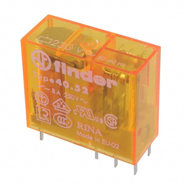 40.52.8.230.0000 - Power Relay, DPDT, 230 VAC, 8 A, 40 Series, Through Hole (Pack of 2) (40.52.8.230.0000)