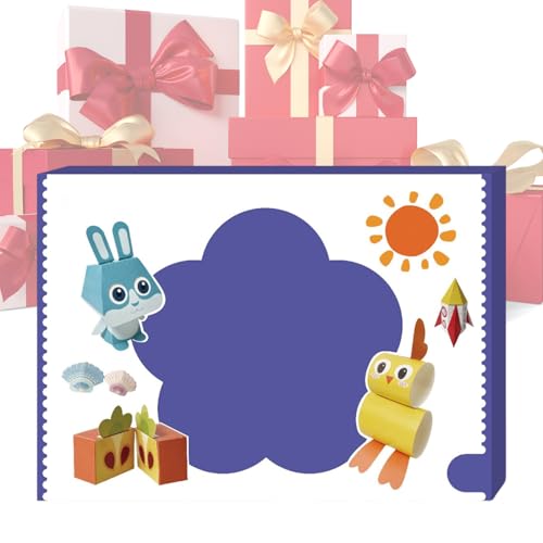 Kit Creativi di Carta per Bambini,Libro 3D con Modelli | Progetto Artistico Manuale per Scuola Casa Principianti Bambini Ragazzi Sostenitori Educazione