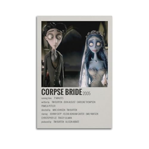 TESUXYEHH Póster animado de novia cadáver Emily póster decorativo de lienzo para pared e impresión artística moderna para decoración de dormitorio familiar, 20 x 30 cm