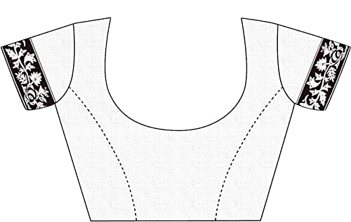 Image of Women's Velvet and Brasso Half-Half Saree with Blouse Piece