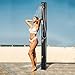 Outsunny 10.6 Gallons Solar Heated Shower with 360 Rotating Rainfall, Handheld Shower Head, Temperature Adjustment & Foot Shower, 2-Section Outdoor Shower for Backyard Poolside Beach Pool Spa, 7ft