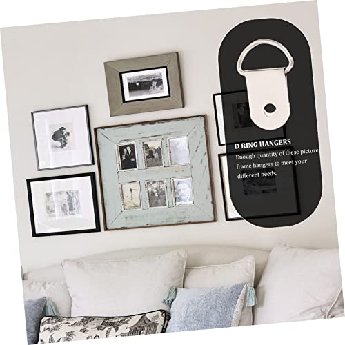 Image of 100pcs Semi-Circle Picture Frame Hangers Photo Hanging for Wall Art Easy to Install Frame Hardware for Gallery and Office Decor