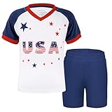 MUDJEAN USA Soccer Jersey 2025 Kids USA Shirt Boys America Shirt for Toddler Girl Comfortable White 2-3 Years