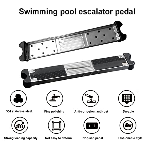 Escalera para piscina YUEWO con pedal de acero inoxidable miniatura 2