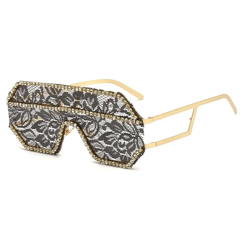 Lunettes de soleil une pièce MUTYNE en dentelle florale et strass pour femme