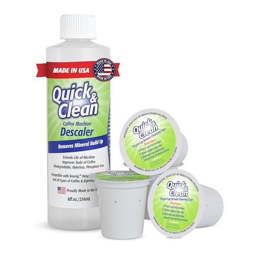 Quick & Clean 4-Pack of Cleaning Cups with Descaler Bundle (2 Total Uses) - 2.0 Compatible...