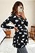 WOOXIO Women's Maternity Tops Short & Long Sleeve Pleated Waist Shirts Pregnancy Clothes Floral Black White,M