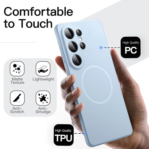 Image of JETech Magnetic Slim Cover Case for Samsung Galaxy S26 Ultra, Compatible with MagSafe, Anti-Slip Grip & Full Camera Lens Protection, Ultra-Thin Lightweight Matte Finish Phone Cover (Omphalodes)