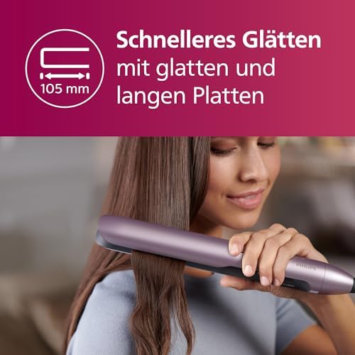 Bild 3 - Philips Haarglätter 5000 Series, ThermoShield Technologie, Ionisierungsfunktion, Keramikplatten mit Arganöl, Hellrosa, Modell BHS530/00