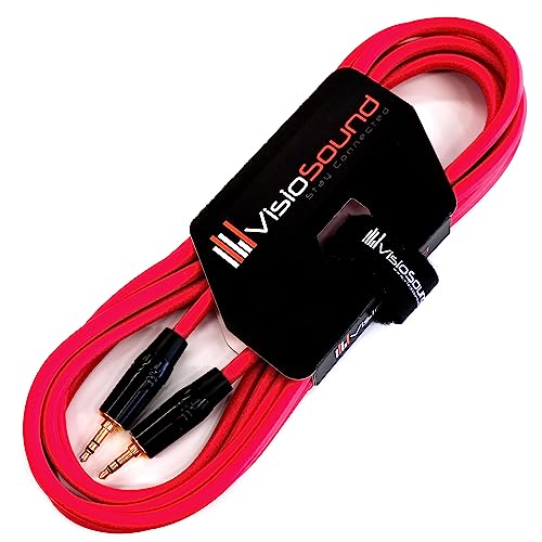 Image of VisioSound 3.5mm Stereo Mini Jack to Jack AUX Lead/Audio Auxiliary Cable MP3 Car DJ Hi-Fi (3m, Red)