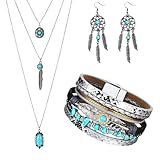 ZPGVWXKO Conjunto de 3 Pendientes Colgantes Bohemios para, Fiesta, Mujer, Niña