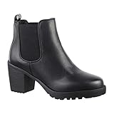  Elara - Botines Chelsea de Sintético Mujer, Color Negro, Talla 39 EU