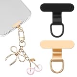 Jxiwfvl 2 Stück Handykette Halterung Edelstahl Handykette Universalpads Handy Band Halterung, Champagner Gold Und Schwarz Universal Handy Lanyard Pad Für Handys, Crossbody Armbänder & Alle