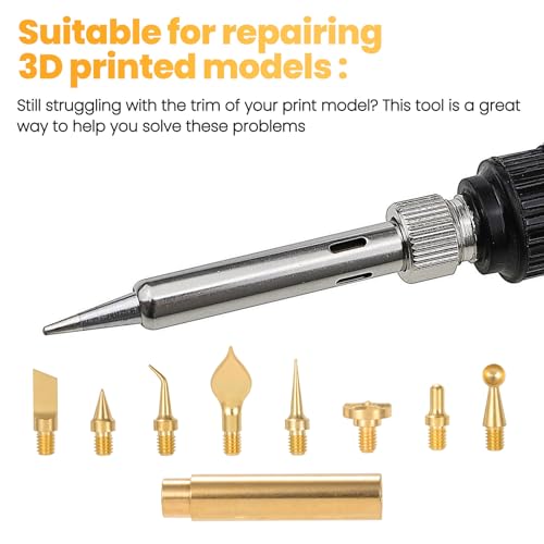 VARMDUKKE 3D Printer Smoothing Tool Kit Tool, 8PCS 3D Printer Soldering Iron Tips, Soldering Welding Iron for 3D Printing, 3D Printing Accessories