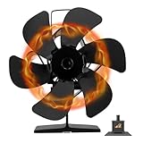 Violiica Ventilador de estufa de chimenea con 6 cuchillas mejoradas para una circulación eficiente del calor, módulo termoeléctrico alimentado por calor funciona silenciosamente por debajo de 25 dB