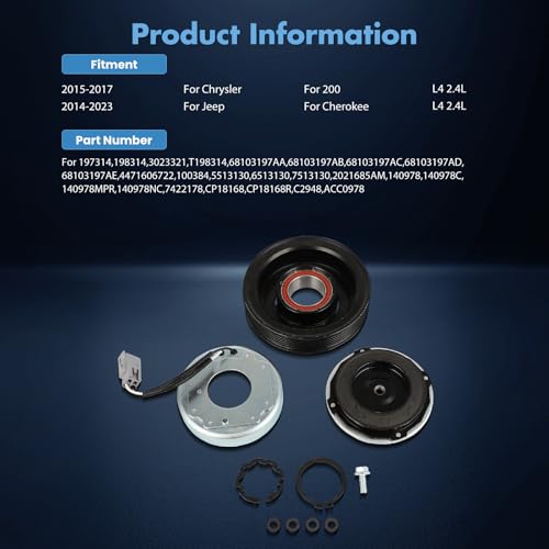 Image of ECCPP AC Clutch Fit for Chrysler 200 2.4L 2015-2017