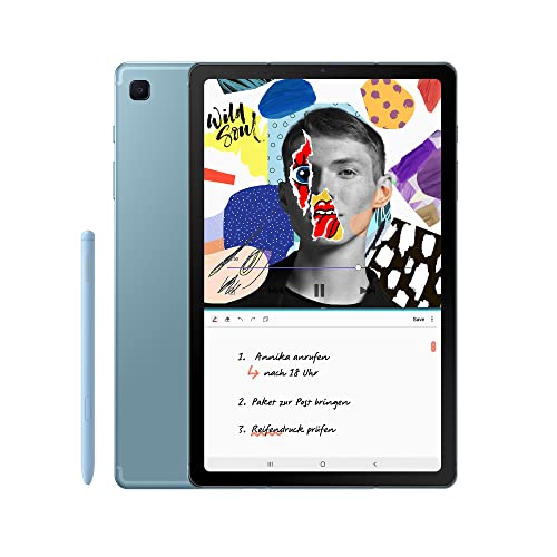 Samsung Galaxy Tab S6 Lite (2022 Edition), 10,4 Zoll TFT Display, 64 GB Speicher, LTE, Android Tablet inkl. S Pen, Angora Blue, inkl. 36 Monate Herstellergarantie [Exklusiv bei Amazon]