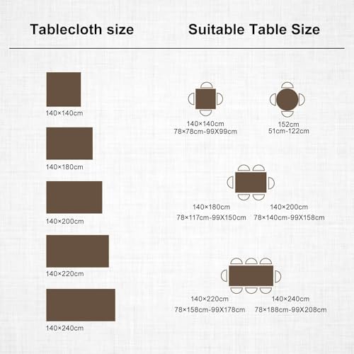 SUNBEAUTY Tischdecke 140x260 wasserdichte Abwaschbar Tischtuch Elegant Baumwolle Leinen Rechteckig Tischwäsche Tischdecke mit Quaste für… – Ansicht 4