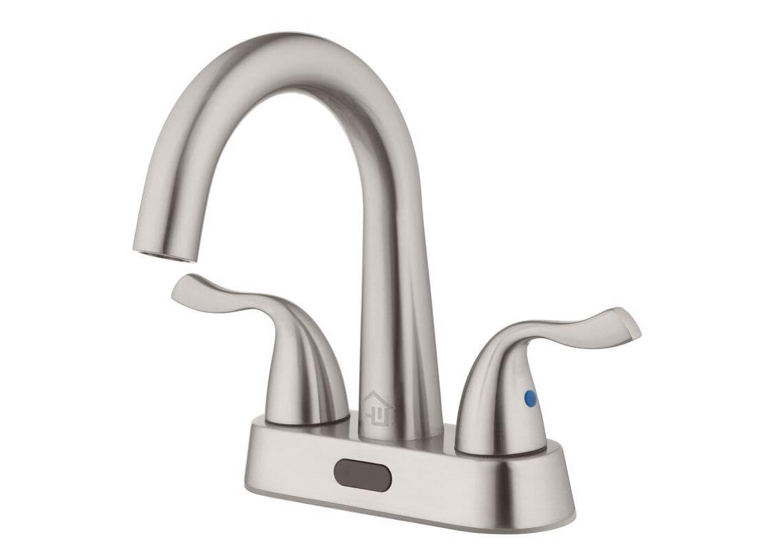 Robinet de salle de bain sans contact Homewerks nickel brossé