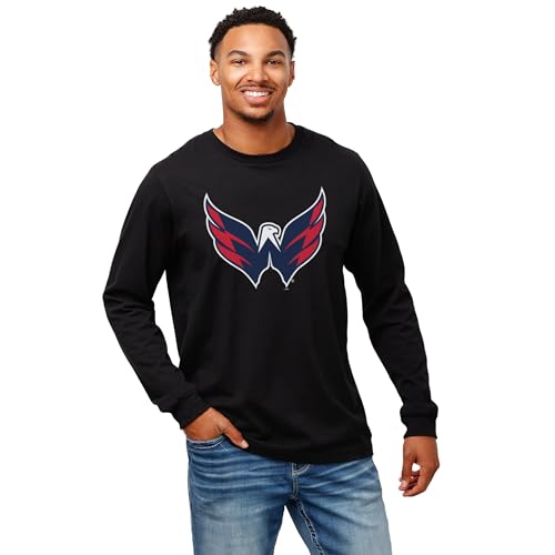 FOCO Washington Capitals NHL Mens Primary Logo Long Sleeve T-Shirt - Black - XXXL