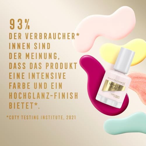 Foto von Max Factor Miracle Pure Nail Colour, Fb. 205 Nude Rose, veganer Nagellack, lang anhaltend, schnell trocknend, 12 ml
