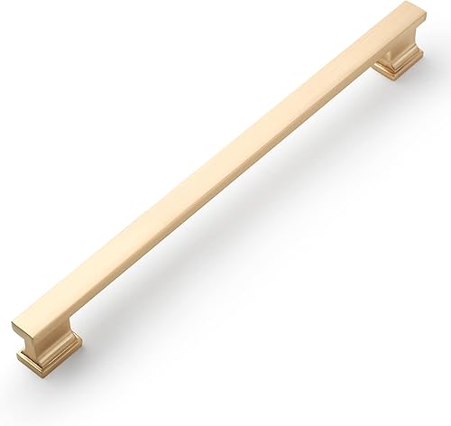 Miniatura 49 de Amerdeco - Paquete de 6 tiradores de gabinete negro mate con orificio central de 6.25 pulgadas (160 mm), tiradores dorados para cajones, herrajes