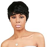 Instant Fab Short Human Hair Wigs Pixie Cut Wigs for Black Women Short Pixie Hairstyles Layered Wavy...