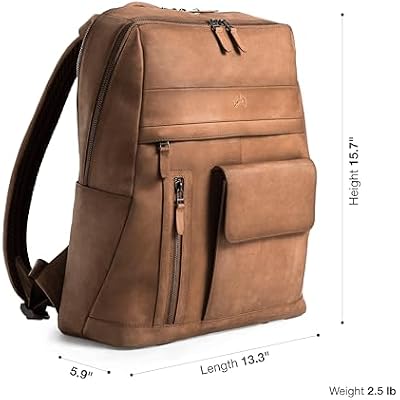 VELEZ Tan Full Grain Leather Messenger Bag + Top Grain Leather Backpack For Men