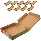 NUOBESTY Pizzakartons 10 Stück 8 Zoll aus Lebensmittelechtem Papier Faltbare Pizzaverpackung für Lieferdienste und Private Pizza Partys Stabile Aufbewahrungsboxen für Pizza und Speisen