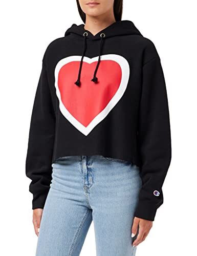 Sweatshirt à capuche Femme Champion Reverse Weave Hoodie Noir L Cropped