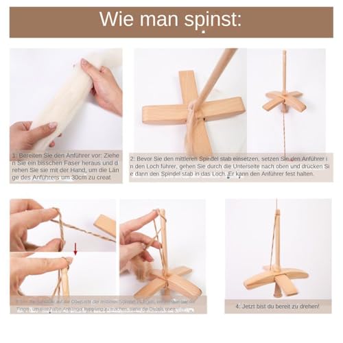 Türkische Handspindel aus Holz – Leichtes Spinnwerkzeug für Wolle und Garn – Bild 8