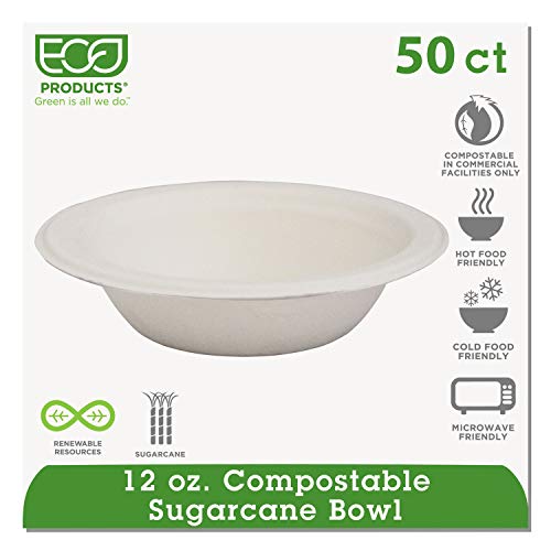 ECOEPBL12PK - ECO-PRODUCTS,INC. Eco-Products 12-oz. Sugarcane Bowls