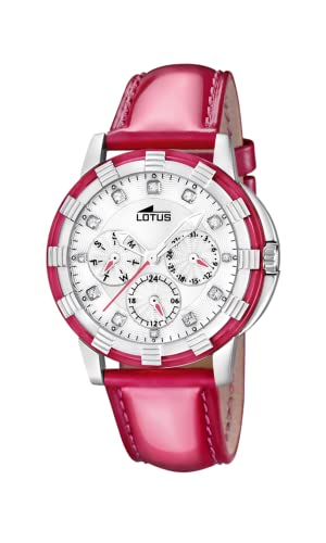 LOTUS Reloj Mujer Analógico de Cuero Rojo - Movimiento de Cuarzo Multifunción - Cristal Mineral de Alta Resistencia - Resistente al Agua 5 ATM - Elegante y Clásico - Special Prices 15746/3 LOTUS Reloj Mujer Analógico de Cuero Rojo - Movimiento de Cuarzo Multifunción - Cristal Mineral de Alta Resistencia - Resistente al Agua 5 ATM - Elegante y Clásico - Special Prices 15746/3