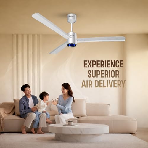 Image of Khaitan Buddy - 1200mm BLDC Ceiling Fan with Remote | 5 Star Rated | Durable & Long-lasting | Energy Saving | 3-Years Warranty | Pack of 1 | White