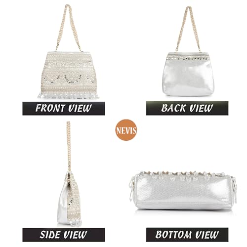 Image of Nevis Stylish Embroidery Unique Desing Traditional Wedding Party Handheld Portli Bag For Women