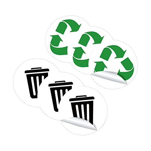 Uonlytech 3Juegos Calcomanías de Adhesivas para Basura de Etiquetas Impermeables y Extraíbles Fáciles de Usar para Contenedores de Basura y Clasificación