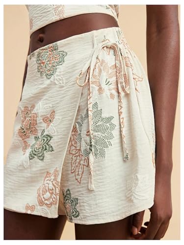 Image of SweatyRocks Women's Boho Mini Skirts Floral Shorts Tie Side Wrap Skorts