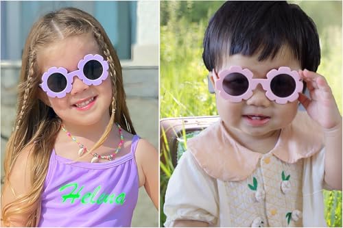 Baby flower Sunglasses with Strap girls Flexible Bendable Polarized Sunglasses for Infant Boys Girls 0-24 Months2
