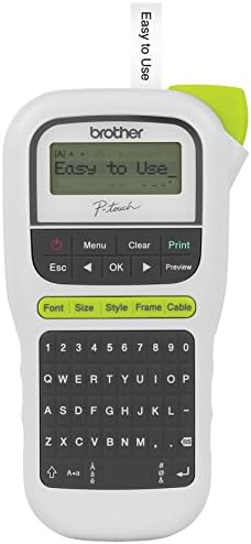 Brother P-Touch, PTH110, Easy Portable Monochrome Label Maker, Lightweight, Qwerty Keyboard, One-Touch Keys, White