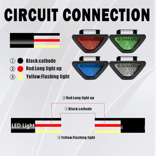 Luz de freno triangular y luces intermitentes de advertencia trasera para coche y moto 3