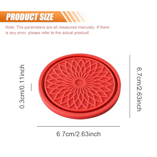 YoRise 2PCS Flower Pattern Portavasos para Auto Rojo miniatura 2