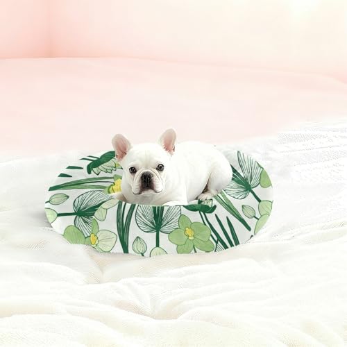 Lit pour chat et chien Taille M motif feuilles tropicales