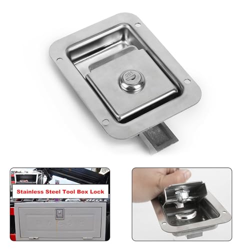 Cerradura de acero inoxidable para caja de herramientas de camión profesional y antirrobo 8