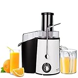 JUNG ADLER AD4128 Entsafter Gemüse und Obst, 1000W, Slow Juicer mit Edelstahlgehäuse, Saftpresse elektrisch, 1 L Saftkrug, Vitaminschonend, BPA-Frei
